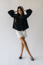 The Hocker Embroidered Blouse in Black