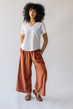 The Hanson Wide Leg Pant in Brick