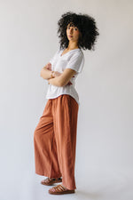 The Hanson Wide Leg Pant in Brick