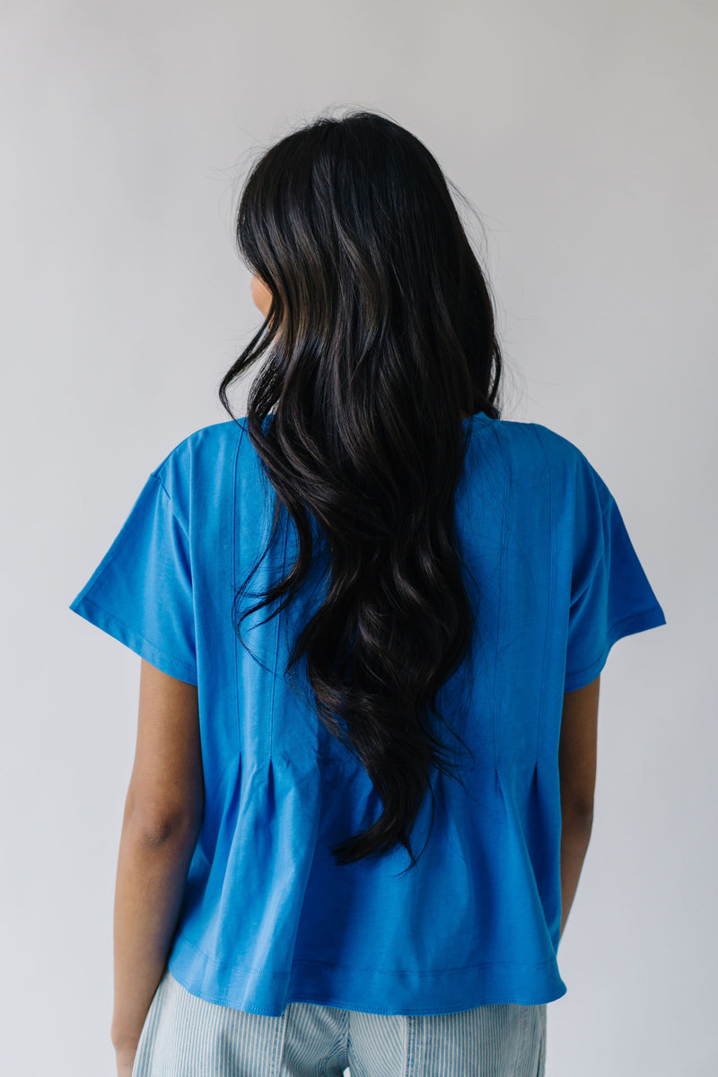 The Kathy Pleated Detail Blouse in Pacific