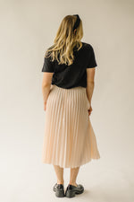 The Trevin Pleated Midi Skirt in Blush