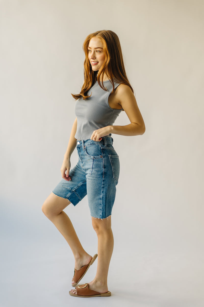 The Lindsey Cropped Tank in Light Blue