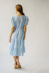 The Breinholt Tiered Dress in Blue Stripe