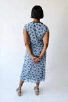 The Sasha Floral V-Neck Midi Dress in Blue