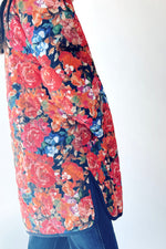 The Janice Quilted Jacket in Navy Floral