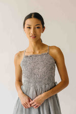 The Townes Gingham Tank Dress in White + Black