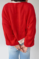 The Winquist Knit Bow Detail Cardigan in Red