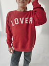 The Lover Youth Graphic Pullover in Cranberry