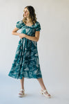 The Calimesa Tiered Midi Dress in Denim Blue