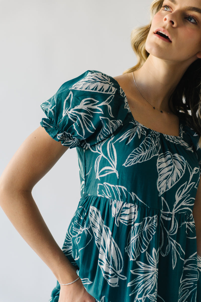 The Calimesa Tiered Midi Dress in Denim Blue