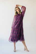 The Gustavo Floral Midi Dress in Berry