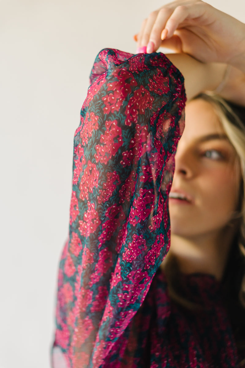 The Gustavo Floral Midi Dress in Berry