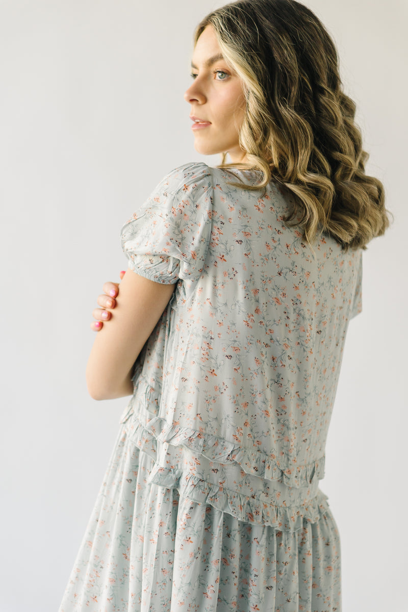 The Harlem V-Neck Midi Dress in Sage Floral