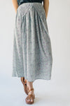 The Claudette Smocked Detail Midi Skirt in Sage