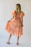 The Dismuke Tiered Midi Dress in Peach