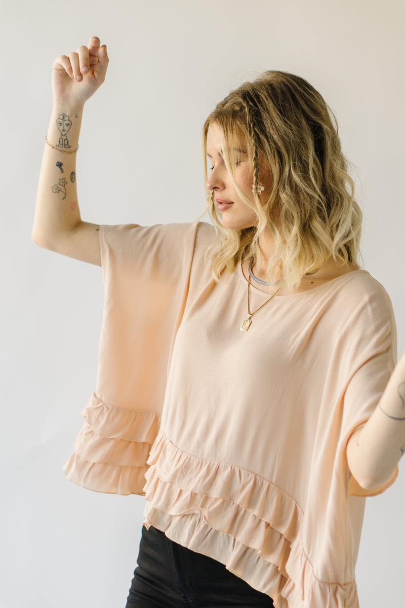 The Fitma Layered Frill Detail Blouse in Blush