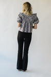 The Alger Ruffle Detail Blouse in Blue Floral