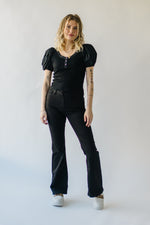 The Bickmore Puff Sleeve Blouse in Black