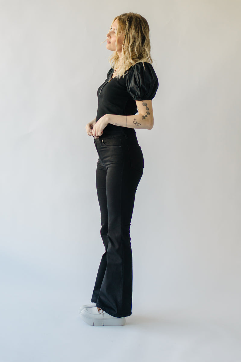 The Bickmore Puff Sleeve Blouse in Black