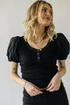 The Bickmore Puff Sleeve Blouse in Black