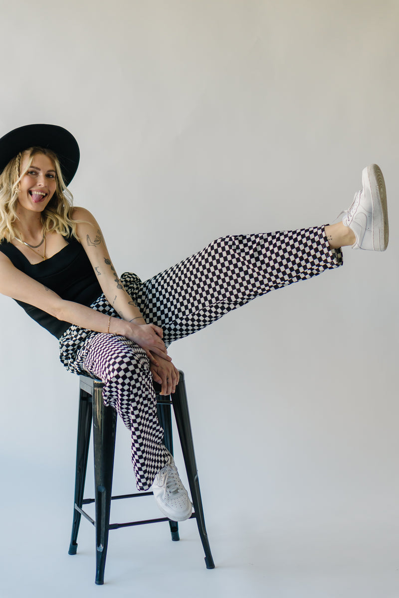 The Telluride Checkered Pants in Black + White