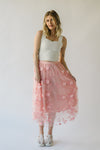 The Dermott Lace Midi Skirt in Pink Floral