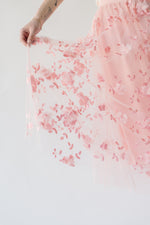 The Dermott Lace Midi Skirt in Pink Floral