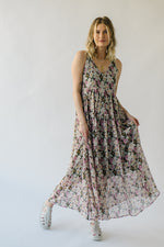 The Bryant Chiffon Maxi Dress in Pink Combo