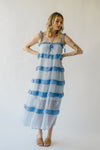 The Crowshaw Tiered Detail Midi Dress in Ocean Blue