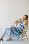The Crowshaw Tiered Detail Midi Dress in Ocean Blue