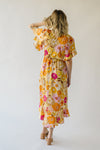 The Spector V-Neck Floral Wrap Dress in Orange + Fuchsia