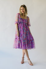 The Perkes Floral Babydoll Dress in Berry Multi