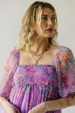 The Perkes Floral Babydoll Dress in Berry Multi