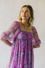 The Perkes Floral Babydoll Dress in Berry Multi