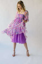 The Perkes Floral Babydoll Dress in Berry Multi
