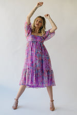 The Perkes Floral Babydoll Dress in Berry Multi