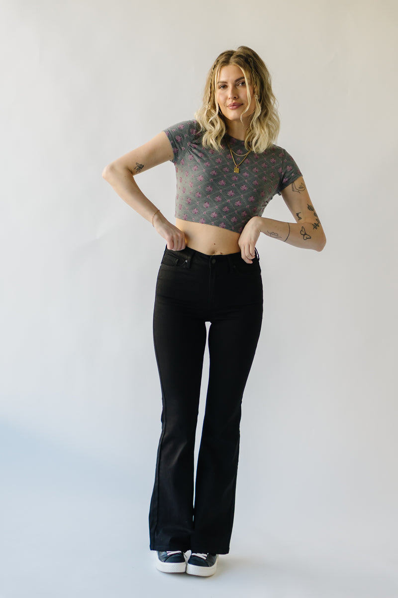 Free People: Mix it Up Baby Tee in Charcoal Combo