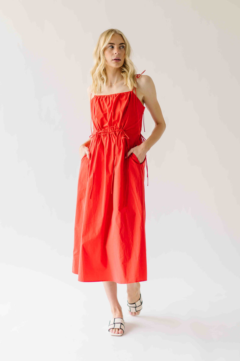 The Isadora Tank Midi Dress in Red