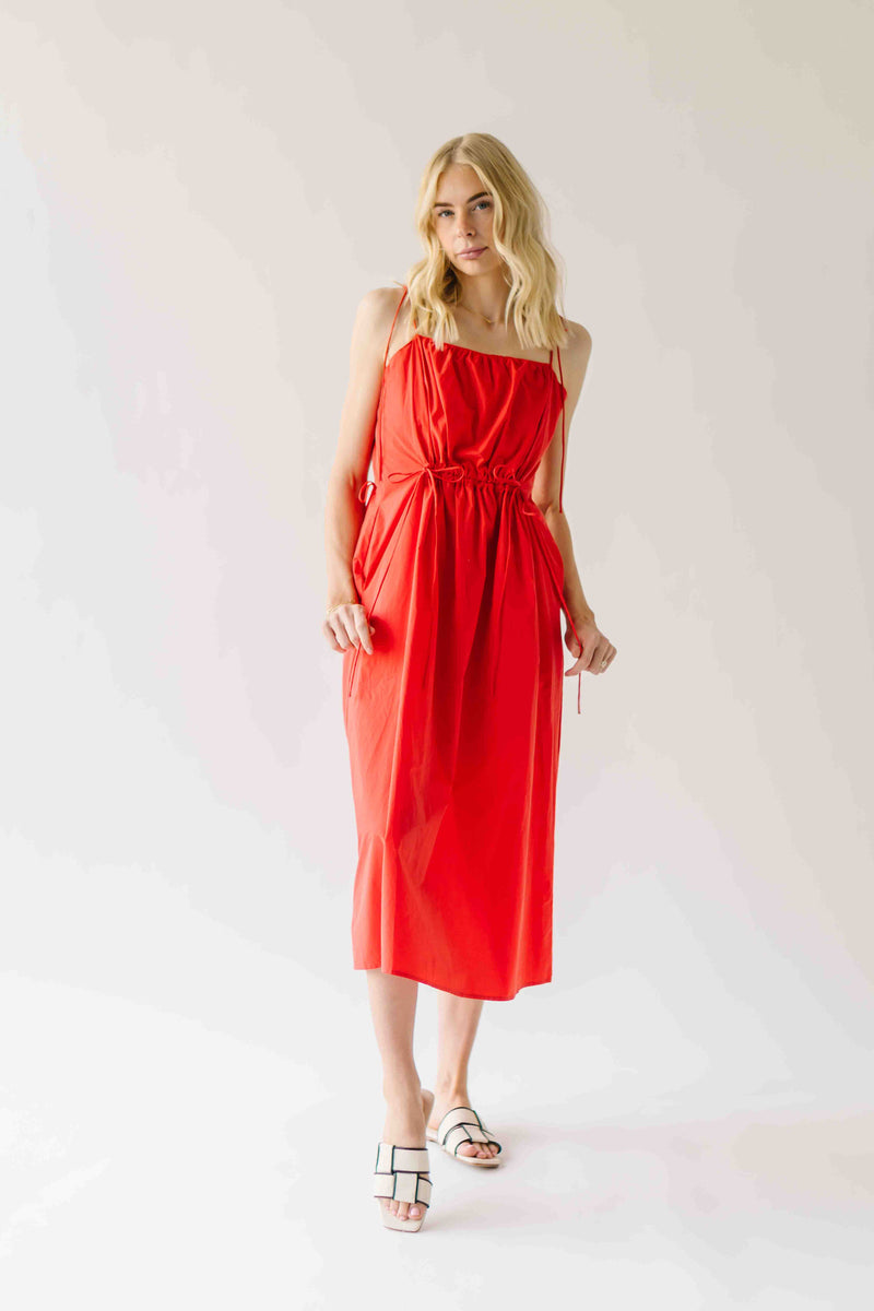 The Isadora Tank Midi Dress in Red