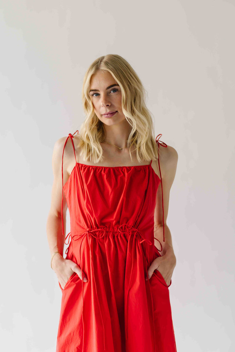 The Isadora Tank Midi Dress in Red