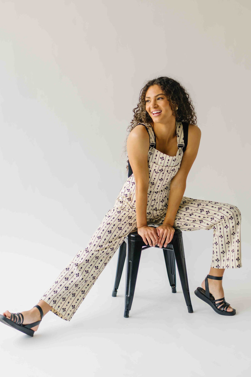 The Dreyling Floral Patterned Overall in Cream + Black
