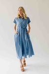 The Simpkins Button-Up Midi Dress in Cornflower