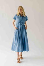 The Simpkins Button-Up Midi Dress in Cornflower