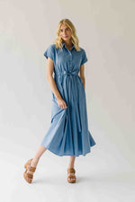 The Simpkins Button-Up Midi Dress in Cornflower