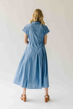 The Simpkins Button-Up Midi Dress in Cornflower