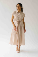 The Simpkins Button-Up Midi Dress in Natural