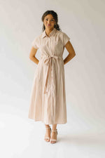 The Simpkins Button-Up Midi Dress in Natural