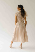 The Simpkins Button-Up Midi Dress in Natural