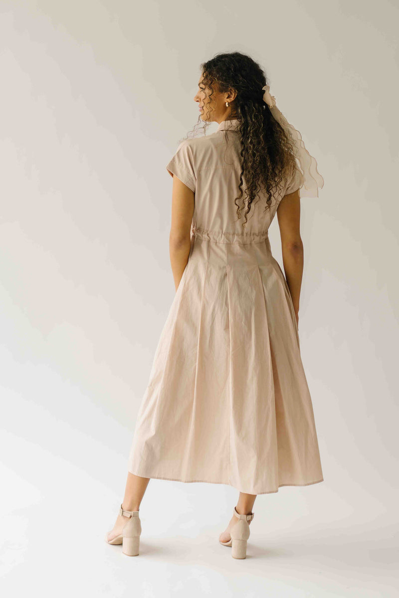 The Simpkins Button-Up Midi Dress in Natural