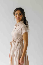 The Simpkins Button-Up Midi Dress in Natural